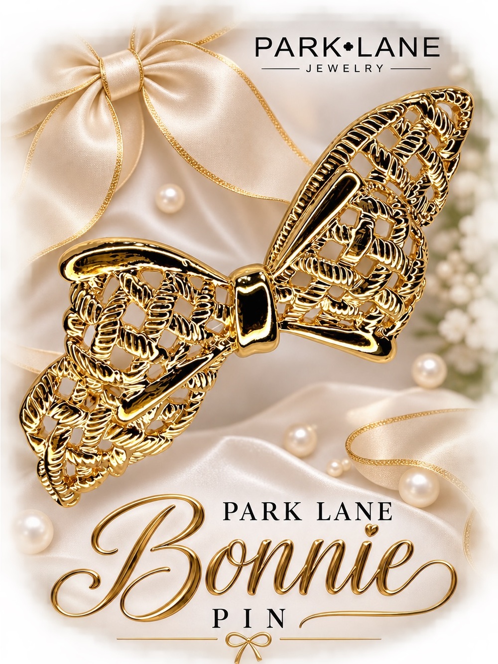 Park Lane Women’s Bonnie Pin Gold Bow Brooch Casual Fancy Statement Jewelry
